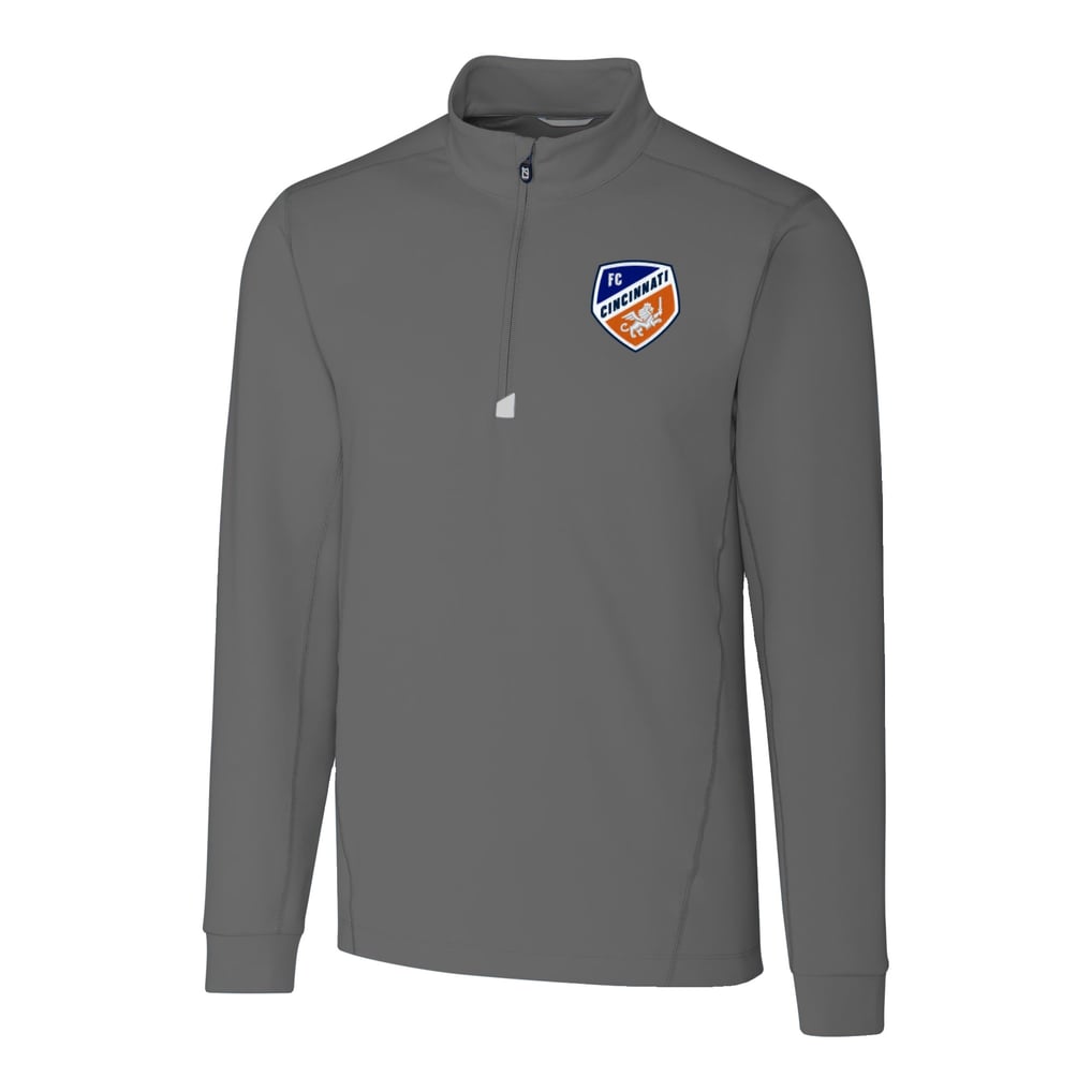  FC Cincinnati Cutter & Buck Traverse Stretch Eco Quarter-Zip Pullover Top - Gray